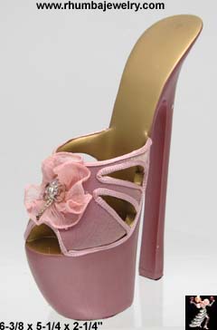  Brush Holder on High Heel Shoe Cosmetic Brush Holder Or Pen Holder Pink   Antique