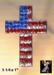 Cross Pin: Patriotic Rhinestone Religious Cross Pin