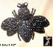 Bee Pin: Bumble Bee or Wasp Pin in Hematite Rhinestones