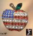 Big Apple Pin: Goldtone & Rhinestone Patriotic Big Apple Pin