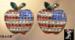 Apple Earrings: Patriotic Rhinestone Big Apple Earrings