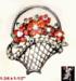 Basket Pin: Rhinestone Flower Basket Brooch Pin, Basket