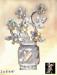 Brooch: Aurora Borealis Rhinestone Flowers & Vase Pin Brooch