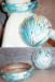 Set - Pastel Enamel Brooch-Pendant  and Bangle Bracelet