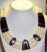 Necklace -  Classy Faux Ivory and Black