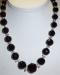 Necklace -  Black Faceted Glass Beads - Beauty