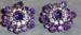 Earrings - Deep Lavender Beads and Rhinestones