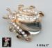 Bug Pin: Clear Cabochon & Rhinestone Bug Pin