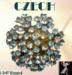 Czech Pin:  Vintage Czechoslovakia Rhinestone Atomic Pin