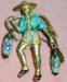 Brooch - Figural Water Carrier With Art Glass Beads