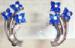 Earrings - Vintage Pot Metal - Brilliant Blue Rhinestones