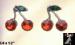 Cherry Earrings for Pierced Ears in Rhinestones