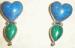Sterling - Native American Inlaid Heart Earrings