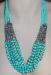Necklace - Turquoise Stone and Silver Multi Strand