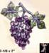 Grapes Pin:  Rhinestone Grapes Pin in Lavender and Purple