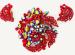 Rhinestone Brooch & Earrings Set: AB Red & Red Japanned