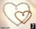 Heart Pin:  Valentine Double Heart Rhinestone Pin