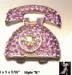 Telephone Pin:  Rhinestone Telephone Pin Pendant, Telephone
