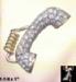 Telephone Pin:  Rhinestone Telephone Receiver with Cord Pin