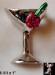 Martini Pin: Cosmopolitan Martini Pin  Rhinestone Cherry