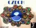 Czech Pin:  Vintage Czech Brooch - Filigree & Rhinestones