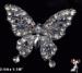 Butterfly Pin:  Hematite, Black Diamond Rhinestone Butterfly