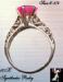 Antique Ruby Ring: Gold & Synthetic Ruby Ring - Filigree