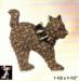 Cat Pin:  Rhinestone Cat Brooch - Topaz & Bronze Cat Pin