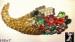 Cornucopia Pin:  Rhinestone Cornucopia Pin Thanksgiving Pin