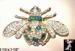 Bee Pin: Emerald Green Square Rhinestone Bug, Bee, Wasp Pin