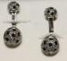 Cufflinks: Barbell Cufflinks Cuff Links Silvertone & Black