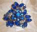 Rhinestones - Bright Sapphire Blue Brooch