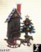 Christmas Pin: Christmas Brooch: House, Tree, Horse, Sleigh