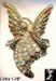 Christmas Angel Pin Goldtone Rhinestone Angel Pin Pendant