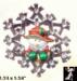 Christmas Pin: Snowman Snowflake Wreath Pin Brooch