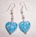 Murano Heart Glass and Sterling Earrings