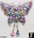 Butterfly Pin: Pastel Rhinestone Butterfly Pin Brooch