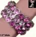 Stretch Ring: 3 Row Rhinestone Stretch Ring Shades of Pink