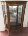 American Oak Clawfoot Curved Glass Display Cabinet