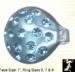 Lucite Rhinestone Ring: Aqua Rhinestone Plastic Ring, Ring