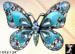 Butterfly Pin:  Rhinestone Floral Butterfly Pin Blue Aqua