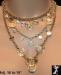 Coin Necklace: Triple Strand Chain & Coin Necklace Goldtone