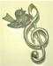 Vintage Beau Sterling Musical Clef and Singing Bird