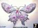 Butterfly Pin: Filigree Pink Rhinestone Butterfly Pin Brooch