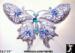 Butterfly Pin: Filigree Blue Rhinestone Butterfly Pin Brooch
