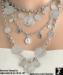 Coin Necklace: Triple Strand Chain Coin Necklace Silvertone