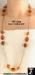 Long Amber Crystal Chain Necklace Set: Long Necklace Earring