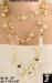 Necklace Set: 3 Strand Goldtone Filigree Necklace Earrings