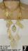 Leaf Necklace Set: 3 Strand Goldtone Leaves Necklace Set