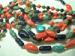 Coral, Teal, Gray and Blue Beaded Necklace